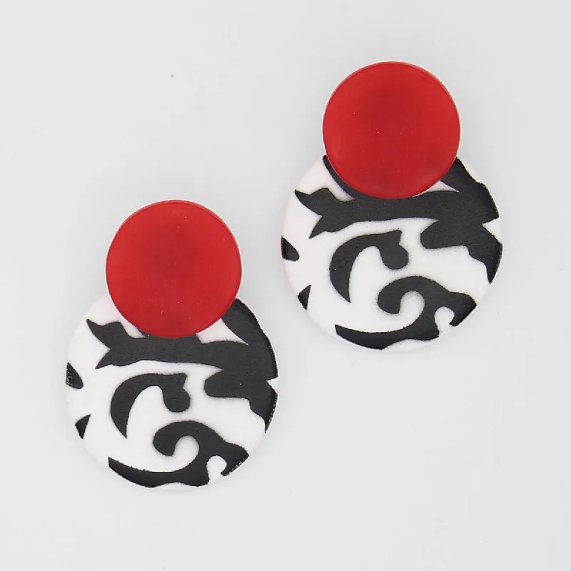 Limited-Stock Jewelry Sale – Shop Before It's Gone Black White and Red Lola Statement Earrings