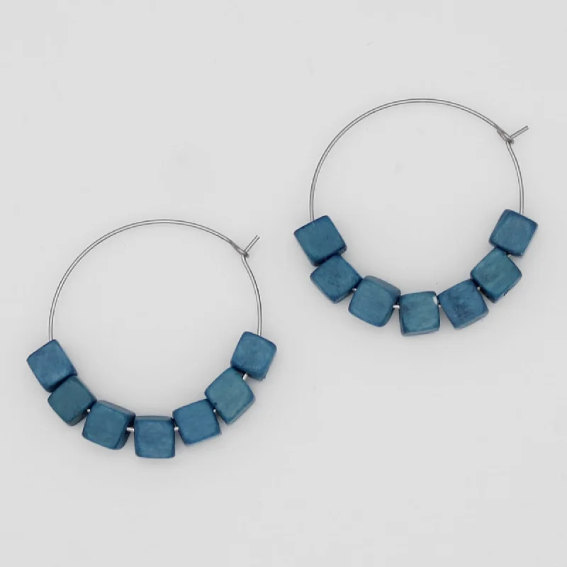 Must-Have Jewelry At Unbelievable Discounts Blue Cubist Hoop Earring