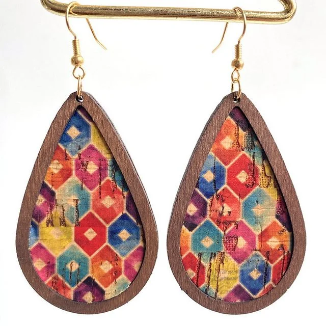 Huge Savings On Premium Jewelry Styles Colorful Cork Teardrop Earrings