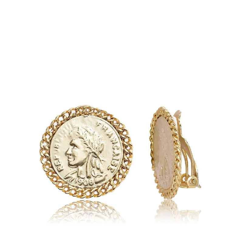Affordable Glamour – Premium Jewelry For Less French Coin Clip Earrings