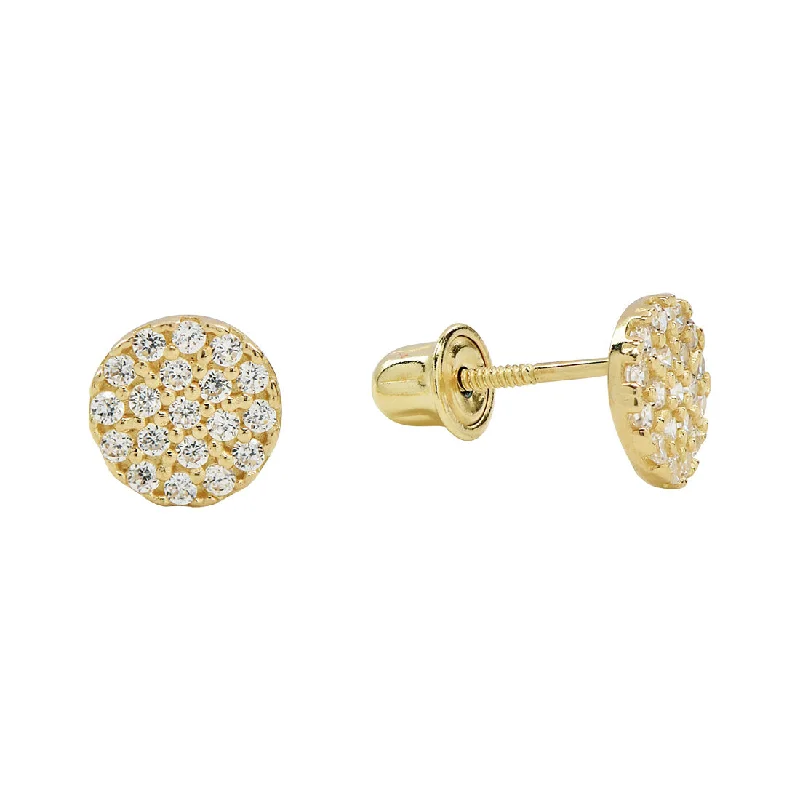 Timeless Jewelry At Special Discount Rates 10k Solid Gold CZ Circle Studs