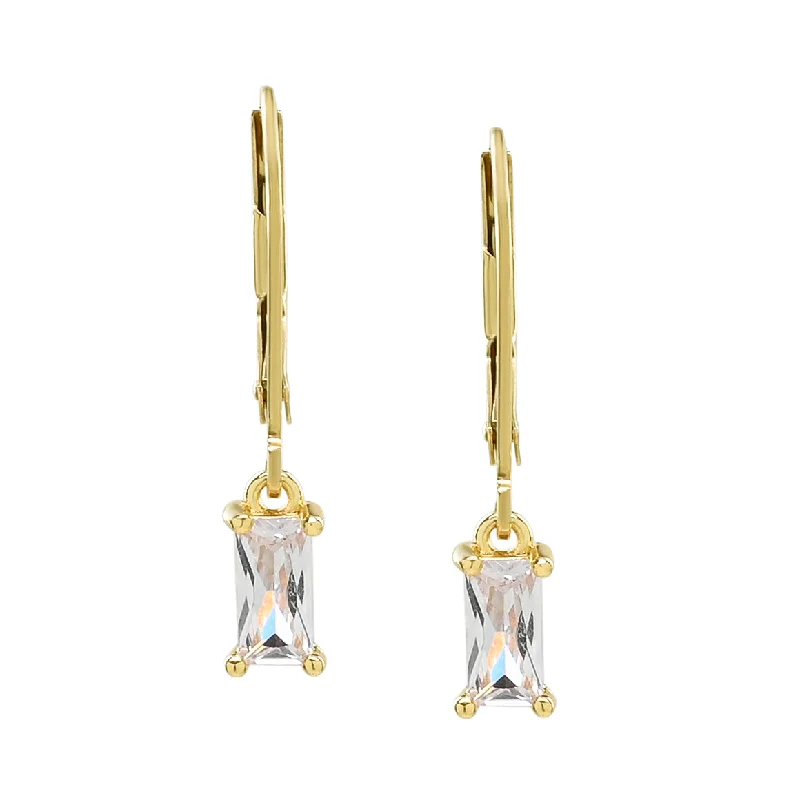 Exclusive Gemstone Jewelry At Special Prices Tiny CZ Emerald Leverback Earrings