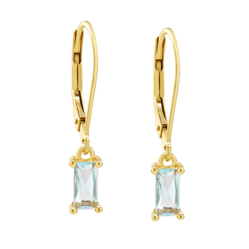 Luxury Meets Affordability – Jewelry Sale Now Live Tiny Light Blue Emerald Leverback Earrings