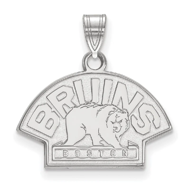 14k White Gold NHL Boston Bruins Small Pendant