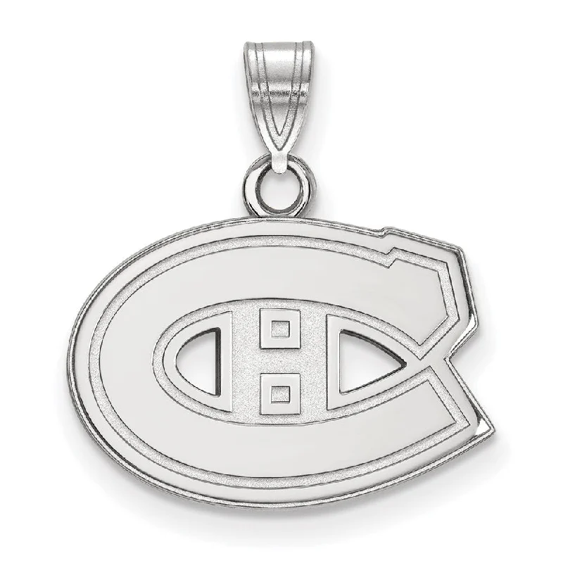 14k White Gold NHL Montreal Canadiens Small Pendant