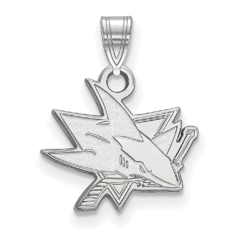 14k White Gold NHL San Jose Sharks Small Pendant