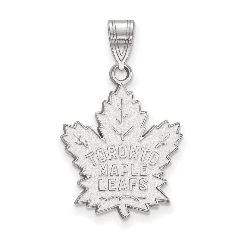 14k White Gold NHL Toronto Maple Leafs Large Pendant