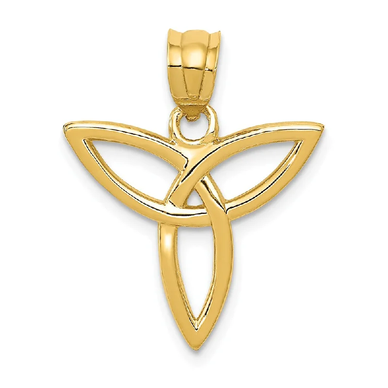 14k Yellow Gold 18mm Trinity Symbol Pendant