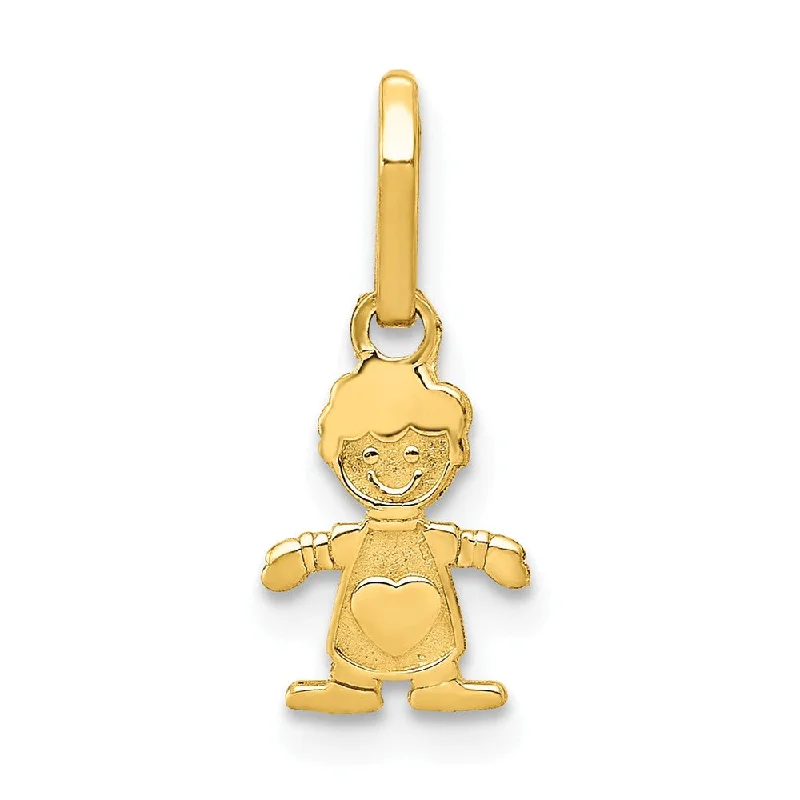 14k Yellow Gold Polished Little Boy Pendant, 7mm