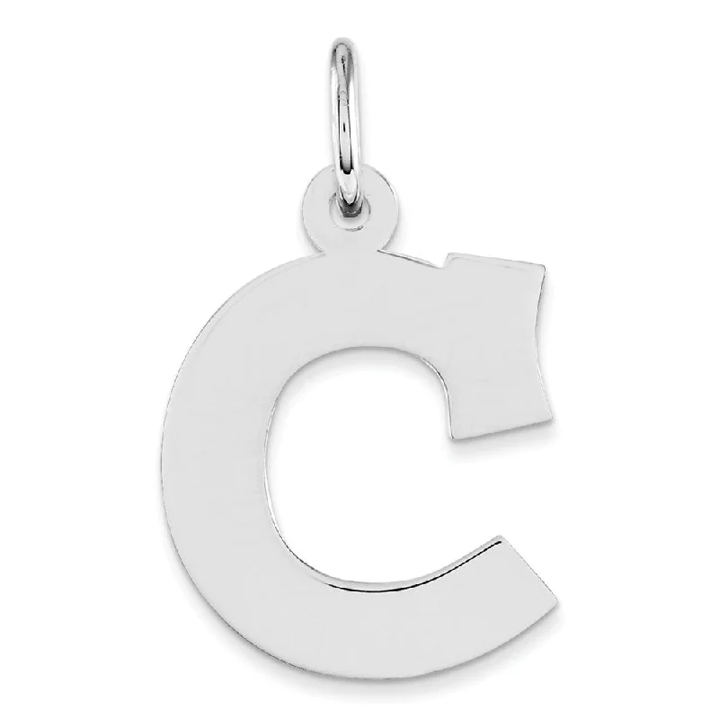 Sterling Silver Amanda Collection Medium Block Style Initial C Pendant