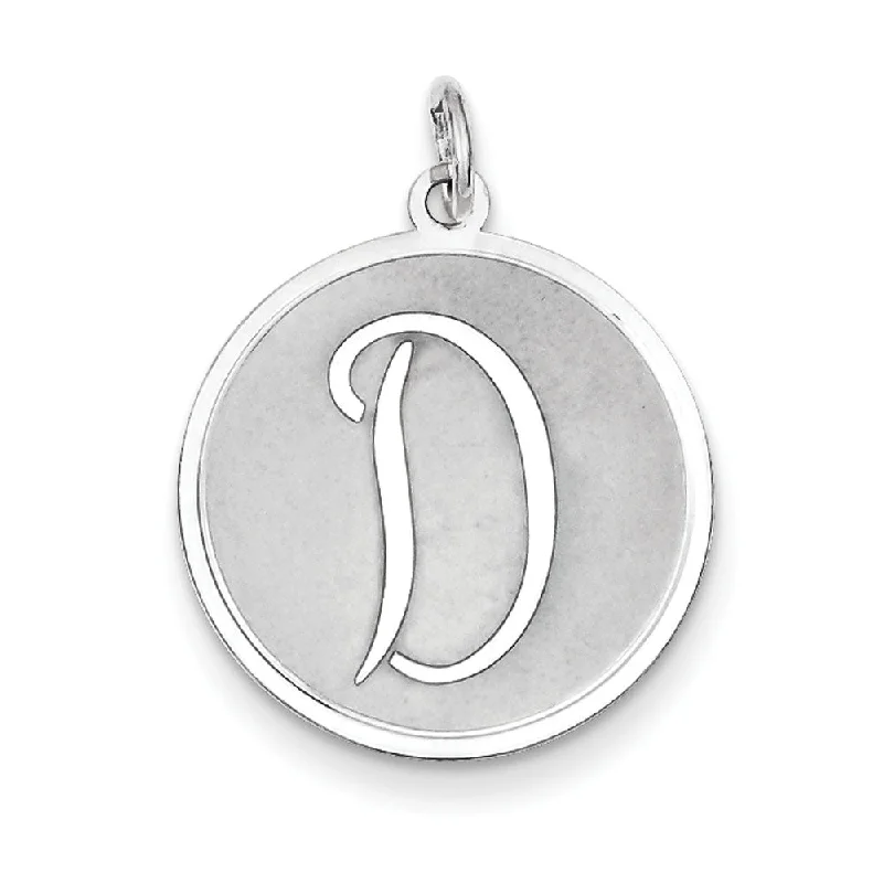 Sterling Silver, Makayla Collection, 20mm Disc Initial D Pendant