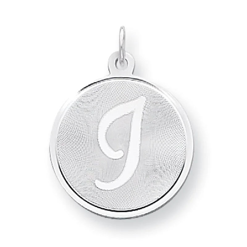 Sterling Silver, Makayla Collection, 20mm Disc Initial I Pendant