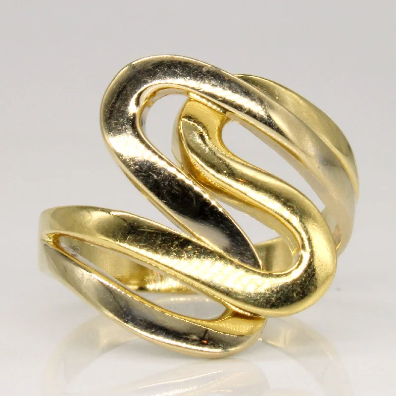 Luxury Meets Affordability – Jewelry Sale Live Now 18k Two Tone Gold Overlapping Ring | SZ 6.25 |