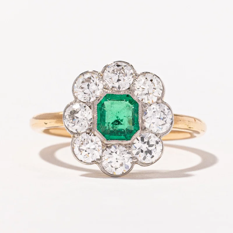 Best Jewelry Deals – Shop Premium Pieces At Great Prices Edwardian Emerald and Old European Cut Diamond Halo Ring | 1.32ctw, 0.56ct | SZ 6.5 |