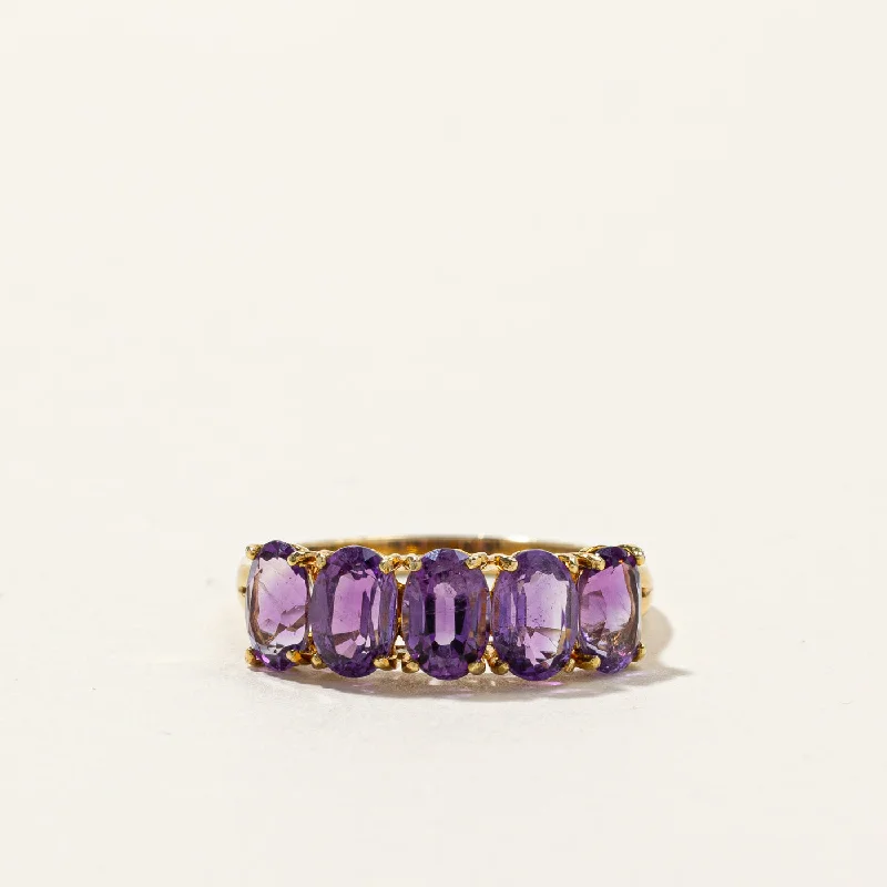 Gorgeous Jewelry, Limited-Time Savings Five Stone Amethyst Ring | 1.75ctw | SZ 7.75 |