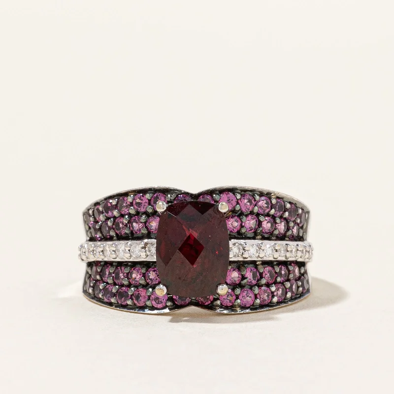 Flash Sale On Stunning Jewelry – Don't Miss Out Garnet & Diamond Cocktail Ring | 1.80ctw, 0.08ctw | SZ 6.25 |