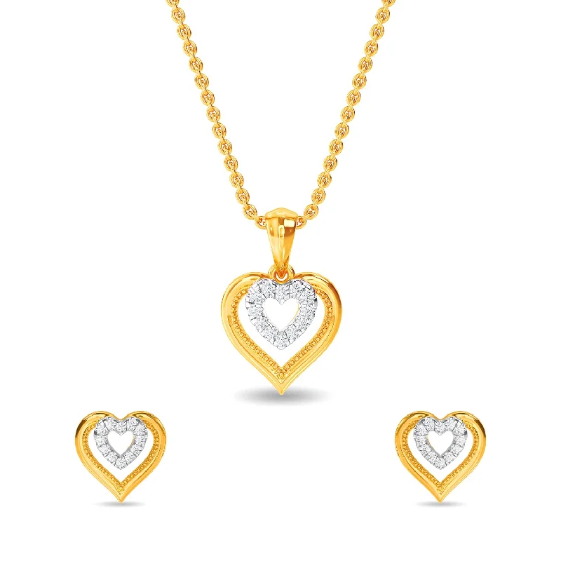 Waterproof Stainless Steel Jewelry For Lasting Beauty Heart Centric Pendant Set