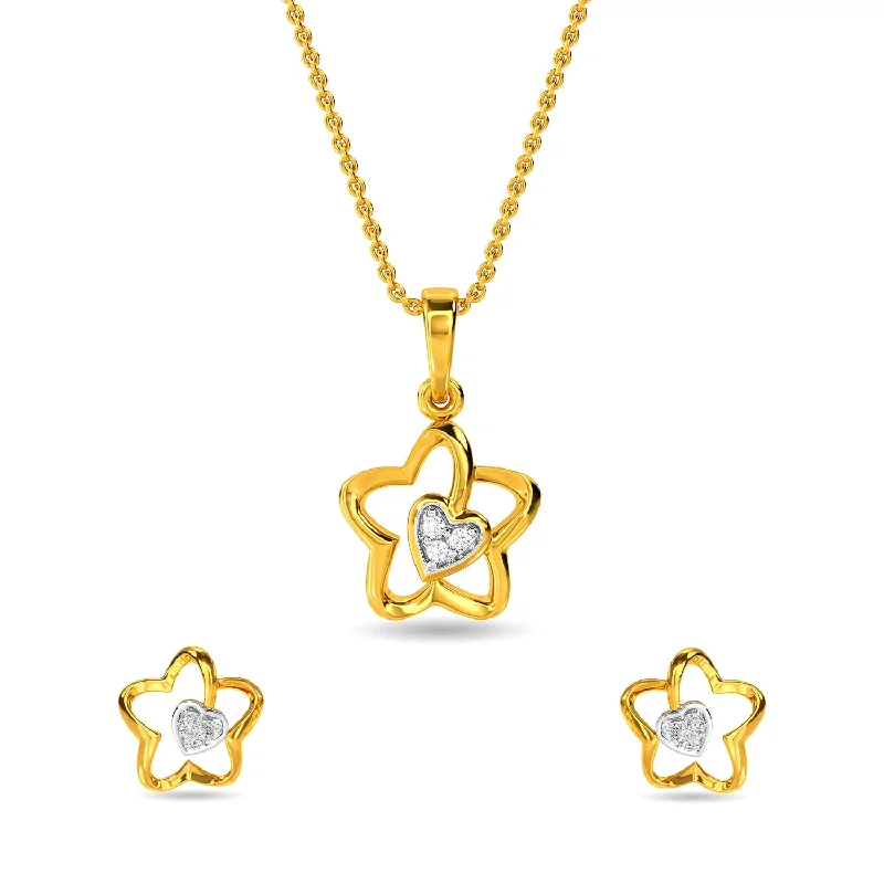 Get The Best Deals On Timeless Jewelry Pieces Heart In Flower Pendant Set