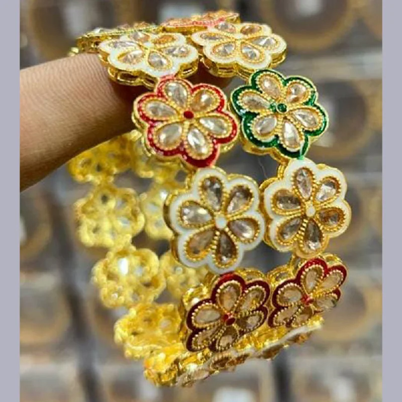 Stunning Jewelry At A Fraction Of The Price Manisha Jewellery Gold Plated Crystal Stone Bangles Set