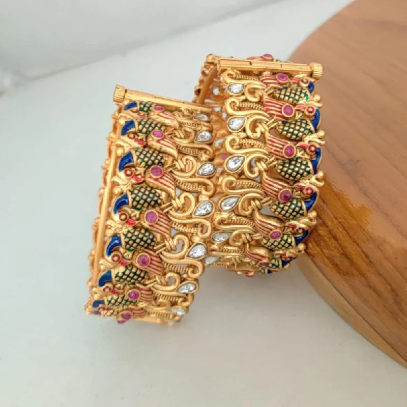 Timeless Beauty, Unbeatable Deals – Jewelry Sale On Manisha Jewellery Gold Plated Pota Stone Bangles Set