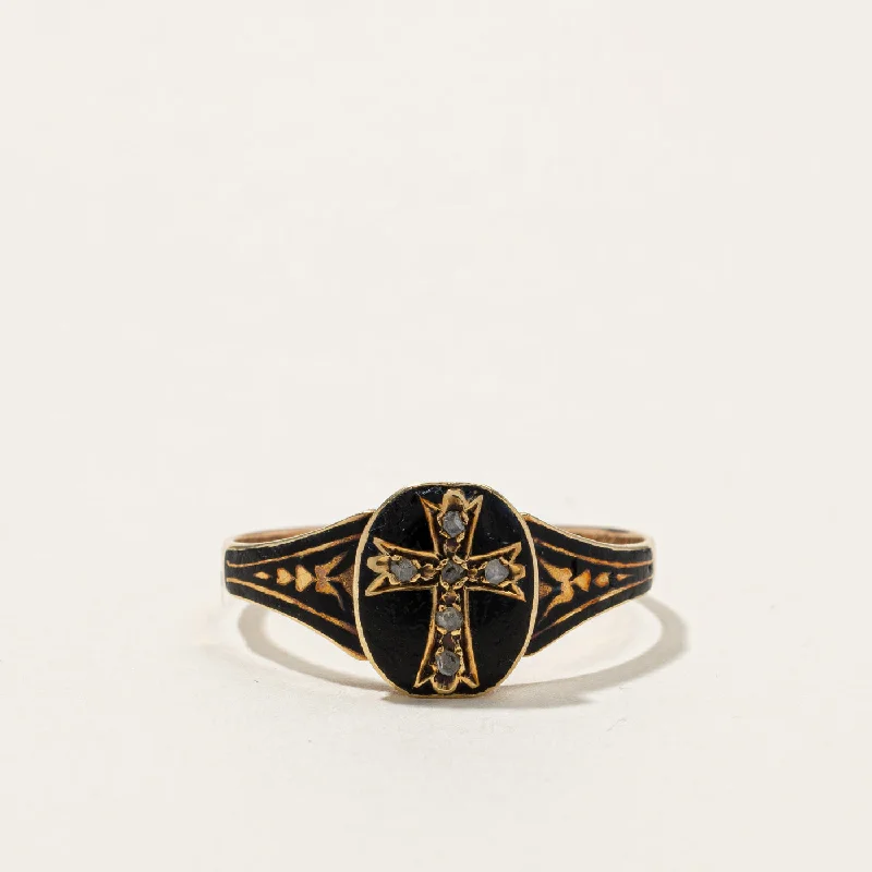 Last Chance To Grab Your Favorite Jewelry At A Discount 1924 Birmingham Mourning 15k Gold Ring | 0.03ctw | SZ 8 |