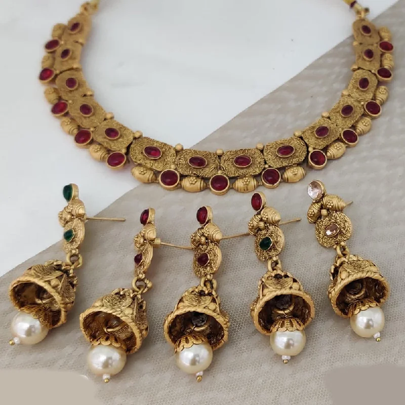 Get Ready To Sparkle – Special Jewelry Discounts Rani Sati Jewels Gold Plated Pota Stone Necklace Set