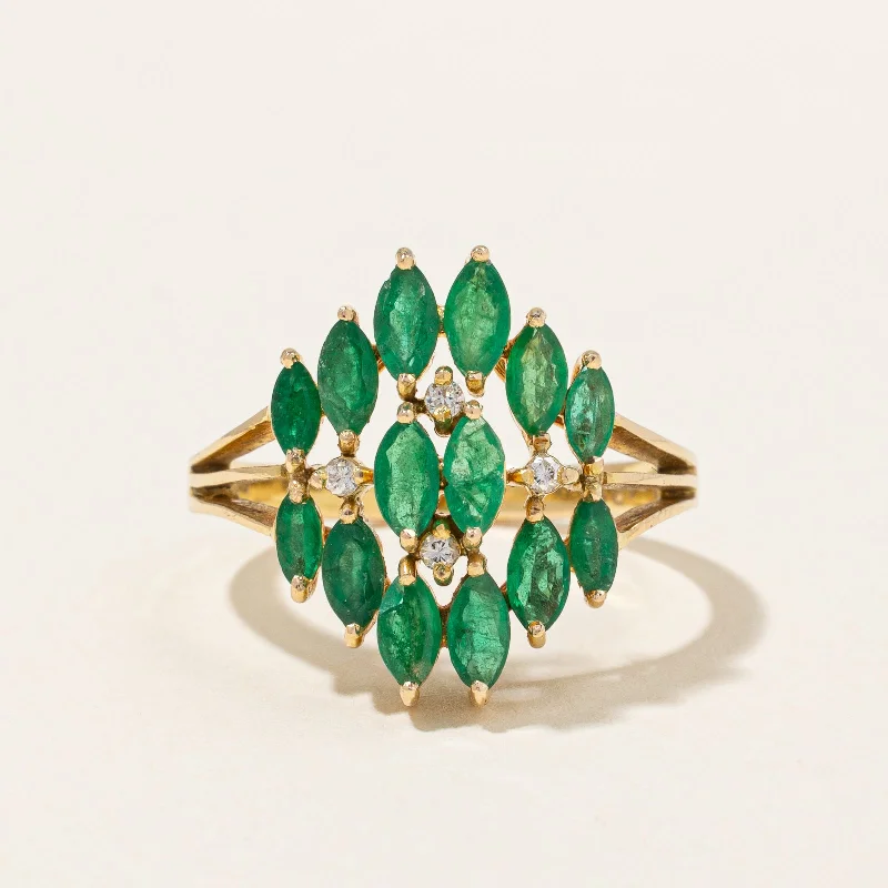 Trending Jewelry Styles Now At Limited-Time Discounts Emerald & Diamond Cocktail Ring | 0.75ctw, 0.04ctw | SZ 7 |