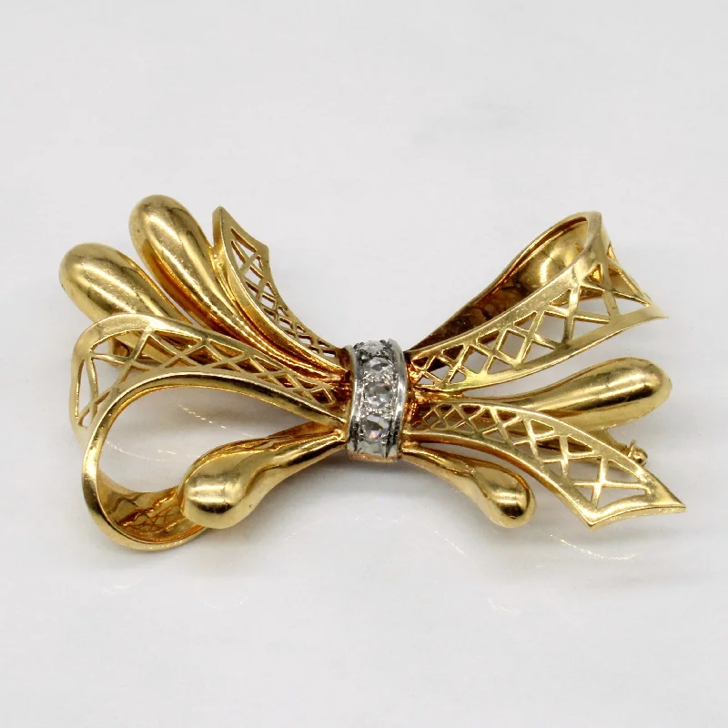 Shop Signature Jewelry Styles At Exclusive Prices Rose Cut Diamond Bow Brooch | 0.08ctw |