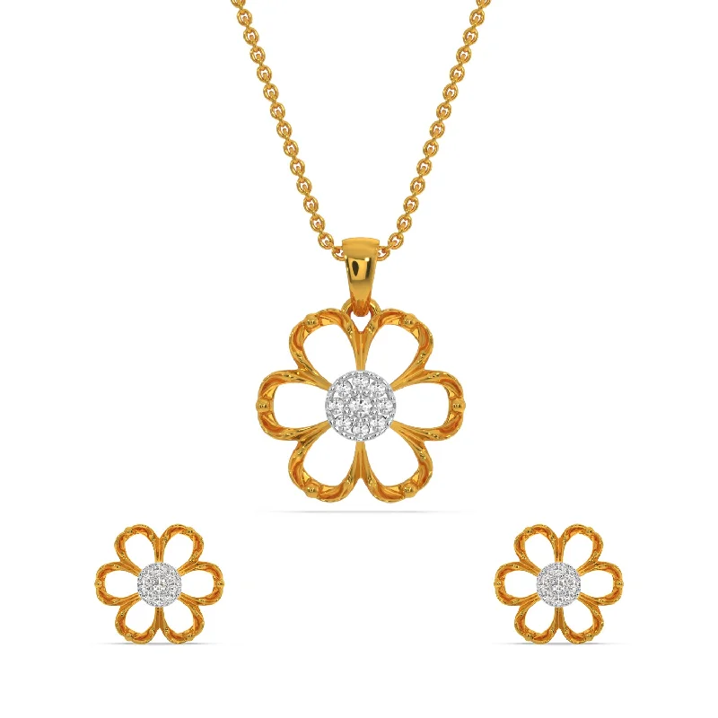 Timeless Elegance At Unbelievable Discounts Simple Flower Pendant Set