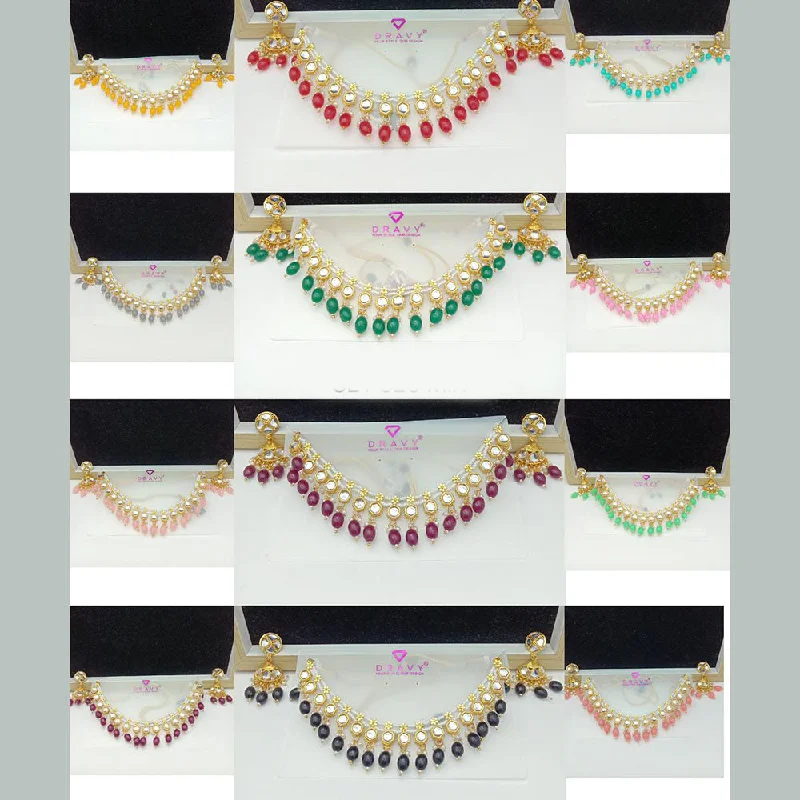 Handcrafted Beauty At Affordable Prices SP Jewellery Gold Plated Necklace Set (Assorted Color 1 Set Only)