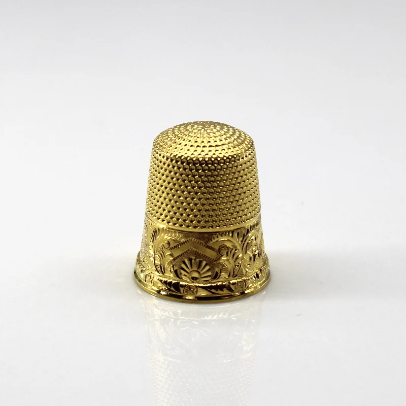 Limited-Stock Jewelry Sale – Shop Before It's Gone Textured Yellow Gold Thimble