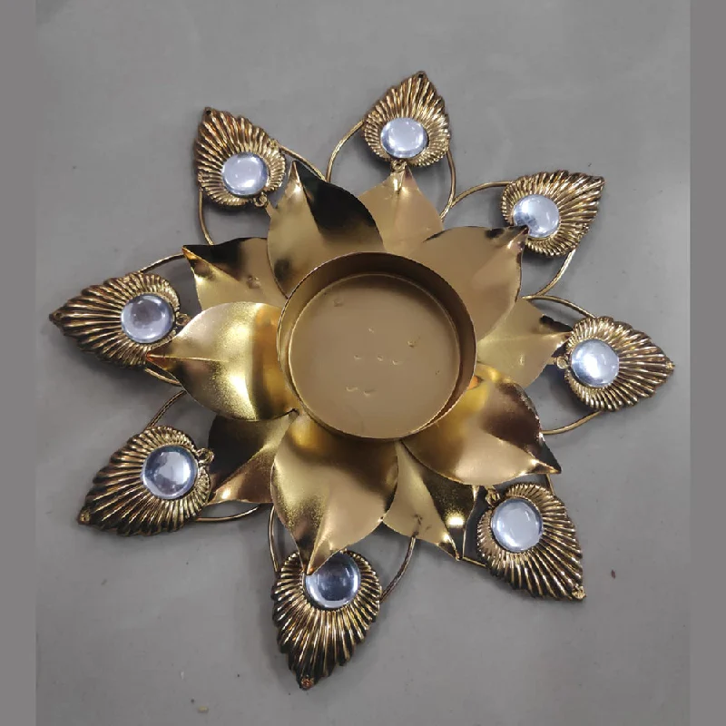 Dainty Floral Jewelry For Feminine Elegance Viky Brass Metal Gold Plated Designer Diya